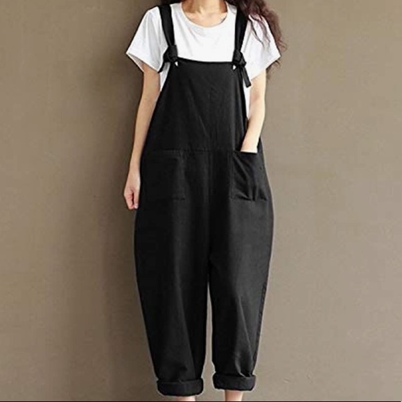 Chic Nation Pants - - ❤️❤️❤️
 Linen tie suspender jumpsuit